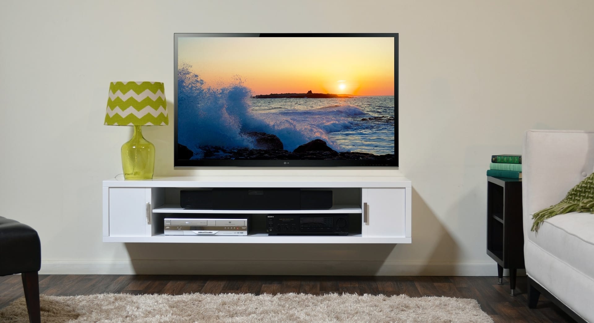 modern living room tv flatscreen